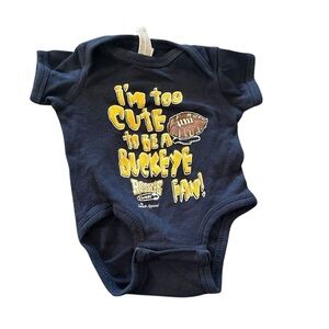Rabbit Skins Blue Bodysuit with Graffiti-Style Design